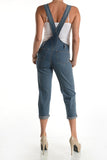 Classic Medium Wash Cropped Fashion Jumpsuit Denim Overalls