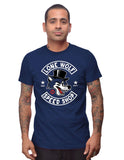  Steady Clothing Lone Wolf Short Sleeve T-shirt Mens Navy or Blue U.S.A