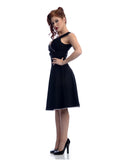  Steady Clothing Black Rockabilly Retro Diva Swing Dress U.S.A 