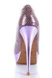 Metallic & Vegan Snakeskin High Heel Platform Women's Pumps