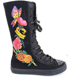 Hearts Butterflies Tattoo Girls Knee High Sneaker Boots Fourever Funky