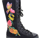 Hearts Butterflies Tattoo Girls Knee High Sneaker Boots Fourever Funky