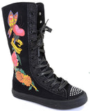 Hearts Butterflies Tattoo Girls Knee High Sneaker Boots Fourever Funky