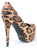 Leopard Classic Vegan Stilleto Hidden Platform Pumps