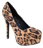 Leopard Classic Vegan Stilleto Hidden Platform Pumps