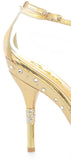  Gold Rhinestone Evening Open Toe Formal Womens High Heel Platform