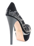 Rhinestone Black Lamy Platform Stiletto Women's Pumps Shoes