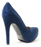 Classic Round Toe Faux Suede Platform Pump Women's Heels