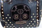 Sugar Skull Day of the Dead Bling Rhinestone Crossbody Purse Handbag