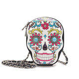 Colorful Sugar Skull Day of the Dead Hard Case Crossbody Clutch