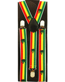 Rasta Marijuana Leaf Adjustable Fashion Suspenders