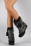  Mukluks Soft Vegan Furry Suede Tassel Winter Flat Boot Black