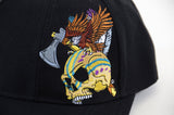  Black Tribal Skull with Eagle Embroidered Adjustable Unisex Baseball Hat