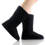 Black Furry Winter Boots Vegan Fleece Women