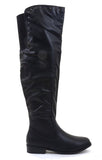 Studded Over the Knee Slouchy Round Toe Riding Vegan Boot