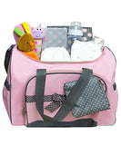 Baby Essentials Dotty Bow 4-Piece Diaper Bag Set - pink, one size 