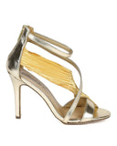 Chiffon Metallic Open Toe Chiffon Fabric Stiletto Sandal