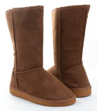 TAN Furry Faux Shearling Vegan Fleece Womens Boot