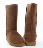 TAN Furry Faux Shearling Vegan Fleece Womens Boot