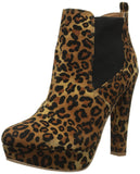 Leopard Platform Ankle Booties Mid Calf Cowboy Rider High Heel Boots