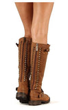 Breckelle Trooper-14 Studded Buckle Riding Knee High Combat Boot Tan