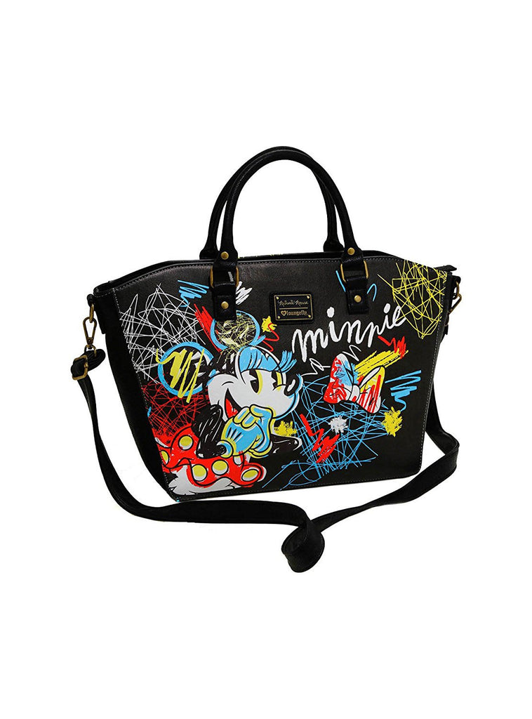 Disney Loungefly Crossbody Bag - Minnie Mouse Signature Die-Cut Handle -  Purse