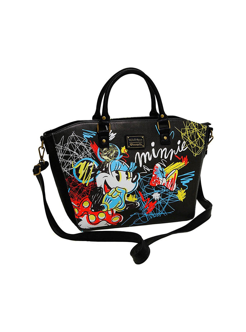 Disney Minnie Mouse Scribble Art Crossbody Purse by Loungefly