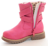 Hot Pink Lace Up Combat Boots Fuchsia Girls Toddler