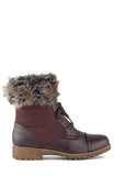 Combat Lace Up Faux Fur Ankle Cuff Lug Sole Booties