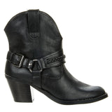 Western Style Buckle Heel Ankle Boot Bootie Cowgirl Women's