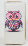 Owls Owls Owls! Colorful Cute Bi-Fold Vegan Leather Wallet