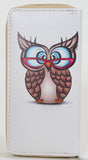 Owls Owls Owls! Colorful Cute Bi-Fold Vegan Leather Wallet