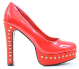 Red Shiny Patent Round Toe Stiletto Pump Zena-14 Fourever Funky