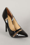 Patent Lucite Trim Pointy Toe Rockabilly Pin-up Pump