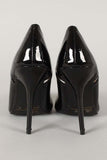 Black Patent Lucite Trim Pointy Toe Rockabilly Pin-up Pump