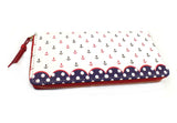 Nautical Patriotic Anchor Polka Dot Bi-Fold Fashion Wallet