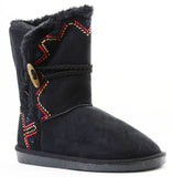  Tribal Zig-Zag Shearling Vegan Fur Suede Womens Boots