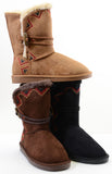 Tribal Zig-Zag Shearling Vegan Fur Suede Womens Boots