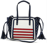 Stars & Stripes Flag Tassel Shoulder Handbag Purse