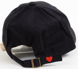 Black Adjustable Baseball Cap with Funky Embroidered Design 