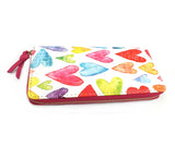 Bright Multi Hearts Vegan Leatherette Bi-Fold Fashion Wallet