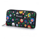 Floral & White Skull Print Tote & Wallet SET