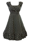 Retro 1950s Polka Dot Smock Swing Plus Size Fashion Dress