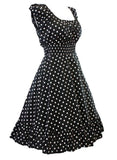 Retro 1950s Polka Dot Smock Swing Plus Size Fashion Dress