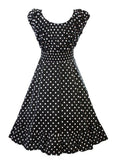 Retro 1950s Polka Dot Smock Swing Plus Size Fashion Dress