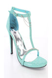 Chainlink Glitter Heeled Sandal Strappy Open Toe Sexy Heels Women