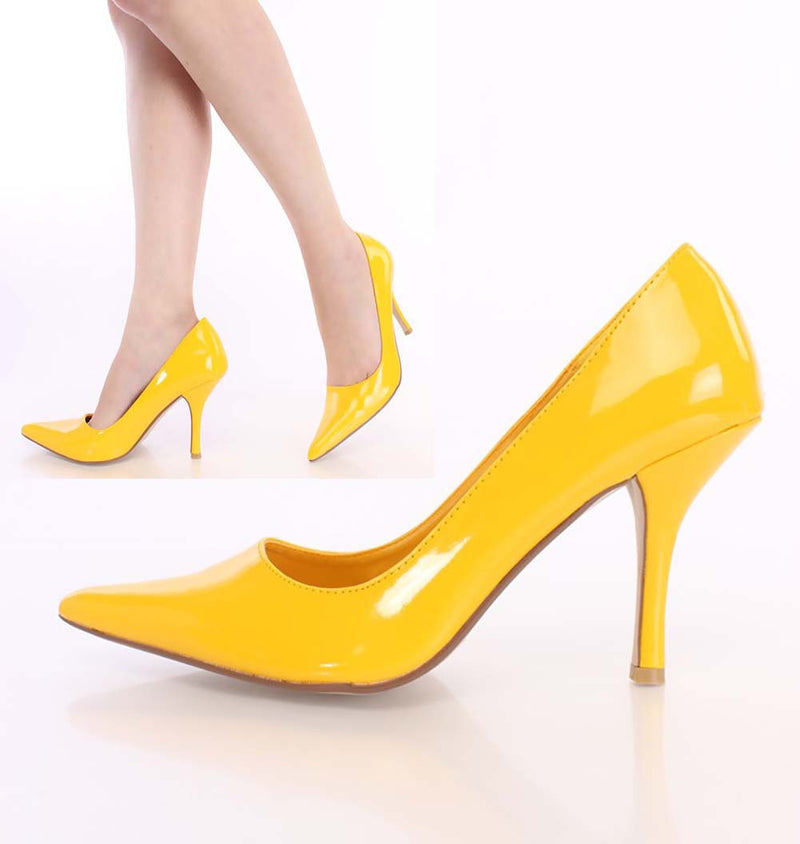 Yellow Wild Diva Cosmo-06 Pointy Toe Classic Pumps